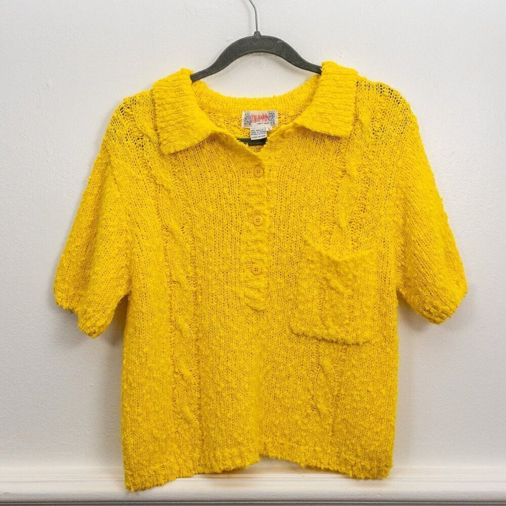 Vintage 90s Generation Liberty House Yellow Knit Button-Up – Size S